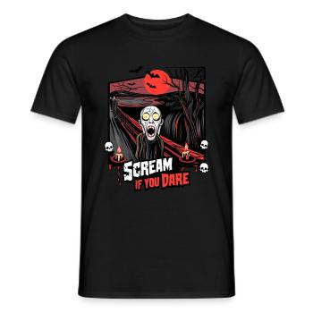 Scream If You Oser Horreur Artwork - T-shirt homme - noir - Devant - AI Model Male 178 light (178cm)