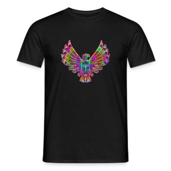 Psychedelic Native American Bird - Spiritual Gift - Men's T-Shirt - black - Front - AI Model Male 178 light (178cm)