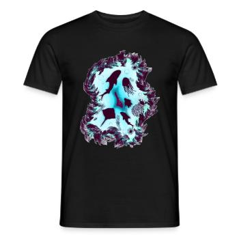Sea Life Dream Vacation Marine life in the Caribbean - Men's T-Shirt - black - Front - AI Model Male 178 light (178cm)