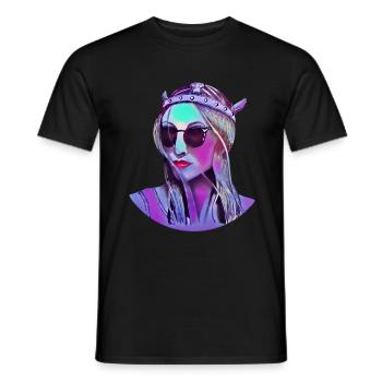 Viking moderne avec des lunettes de soleil dans un style bande dessinée - T-shirt homme - noir - Devant - AI Model Male 178 light (178cm)