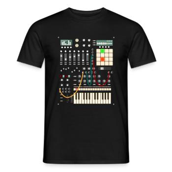 Music Producer and Electronic Musician - Men's T-Shirt - black - Front - AI Model Male 178 light (178cm)