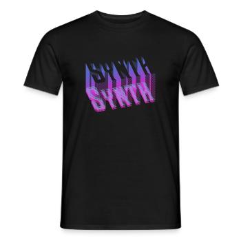 Retro Vaporwave Aesthetic Synth - Men's T-Shirt - black - Front - AI Model Male 178 light (178cm)