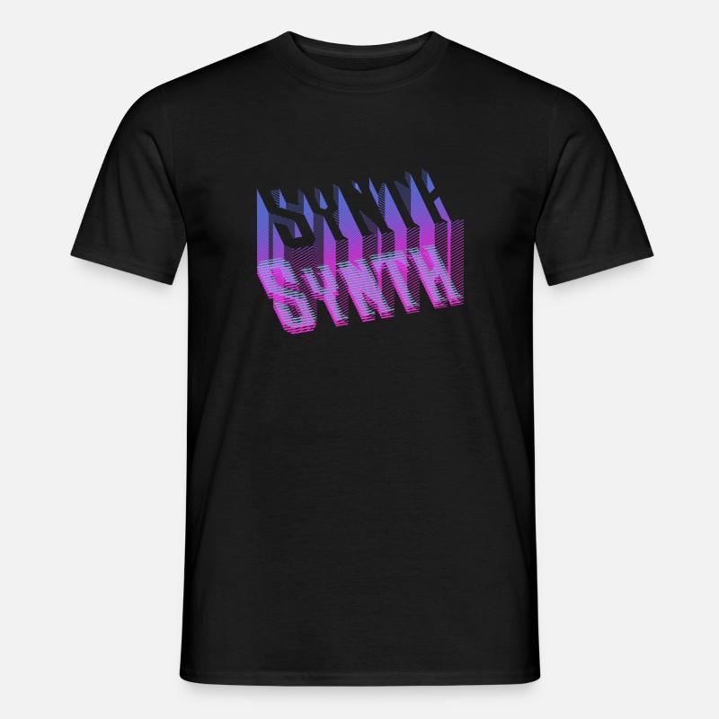 Retro Vaporwave Ästhetischer Synth - Männer T-Shirt - Schwarz