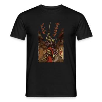 Samourai Zombie for Manga fans - Men's T-Shirt - black - Front - AI Model Male 178 light (178cm)