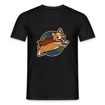 Corgi - Men's T-Shirt - black - Front - AI Model Male 178 light (178cm)