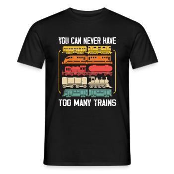 Man kann einfach nicht zu viele Züge haben, die Locomoti lieben - Männer T-Shirt - Schwarz - Vorne - AI Model Male 178 light (178cm)