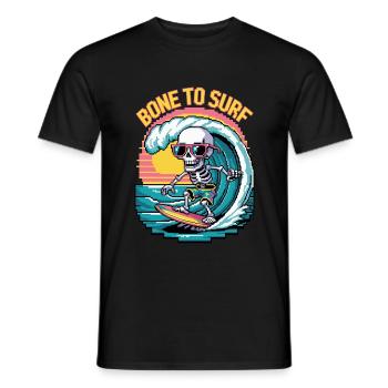 Bit Surfer Skull - Männer T-Shirt - Schwarz - Vorne - AI Model Male 178 light (178cm)