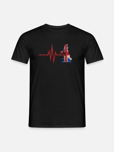 My heart beats for the UK - home country - Men's T-Shirt - black