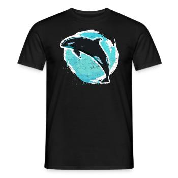 Vintage killer whale killer whale - Men's T-Shirt - black - Front - AI Model Male 178 light (178cm)