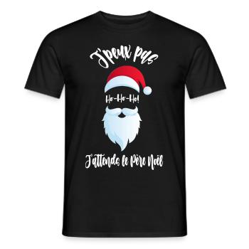 t shirt de noël j'peux pas j'attends le père - T-shirt homme - noir - Devant - AI Model Male 178 light (178cm)
