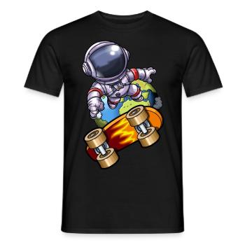Astronaut Sk8er - Männer T-Shirt - Schwarz - Vorne - AI Model Male 178 light (178cm)