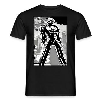 Roboter Comic Zukunft Cyborg Maschine Technik - Männer T-Shirt - Schwarz - Vorne - AI Model Male 178 light (178cm)
