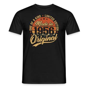 1956 Vintage Born Retro Vintage Geburtstagsgeschenk - Männer T-Shirt - Schwarz - Vorne - AI Model Male 178 light (178cm)