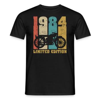 Vintage Moto 1984 Rétro Cadeau D'anniversaire - T-shirt homme - noir - Devant - AI Model Male 178 light (178cm)