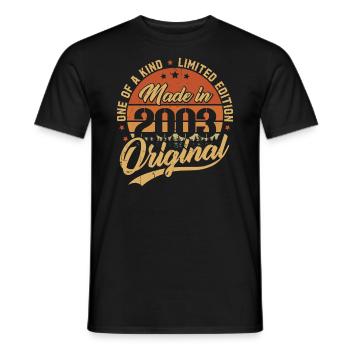 2003 Vintage Né Rétro Vintage Cadeau Anniversaire - T-shirt homme - noir - Devant - AI Model Male 178 light (178cm)