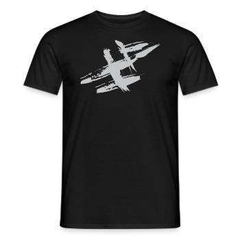Farbfleck / Flecken Abstrakt - VINTAGE - Männer T-Shirt - Schwarz - Vorne - AI Model Male 178 light (178cm)