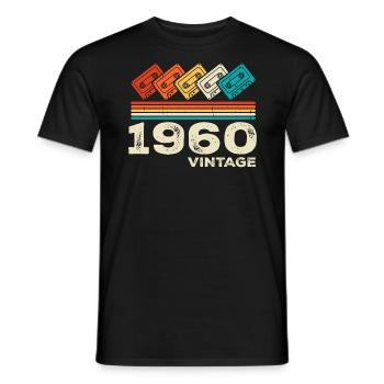Legendary Since 1960's Vintage Retro Anniversary - Men's T-Shirt - black - Front - AI Model Male 178 light (178cm)
