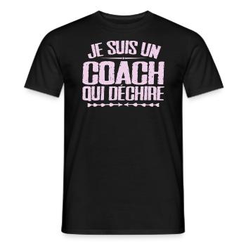 Ich bin ein Coach, der Humor und Humor liebt - Männer T-Shirt - Schwarz - Vorne - AI Model Male 178 light (178cm)
