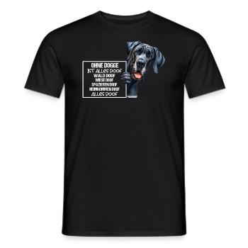 Ohne Dogge ist alles doof Dogge Halter Geschenk - Männer T-Shirt - Schwarz - Vorne - AI Model Male 178 light (178cm)