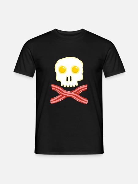 Speck und Eier Totenkopf Skull - Bacon Eggs - Mænd T-shirt - sort