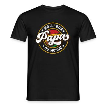 Meilleur Papa du Monde Vintage Style - T-shirt homme - noir - Devant - AI Model Male 178 light (178cm)