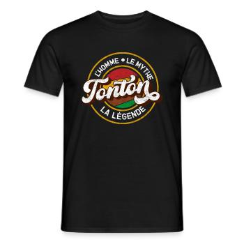 Tonton l’homme Le Mythe La Légende Meilleur Oncle - T-shirt homme - noir - Devant - AI Model Male 178 light (178cm)