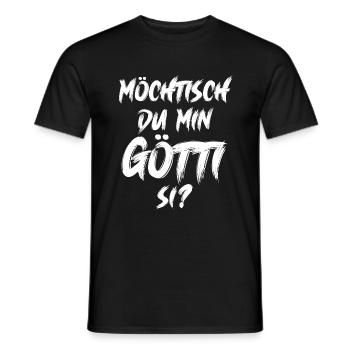 Götti fragen Patenonkel fragen Schweiz Lichtenstei - Männer T-Shirt - Schwarz - Vorne - AI Model Male 178 light (178cm)