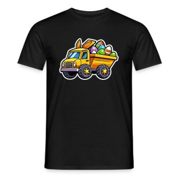 Osterhase Kipplaster mit Hasenohren - Männer T-Shirt - Schwarz - Vorne - AI Model Male 178 light (178cm)