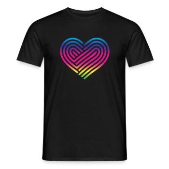 Rainbow Heart Homosexuality LGBT Love - Men's T-Shirt - black - Front - AI Model Male 178 light (178cm)