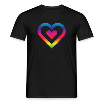 Rainbow Heart Homosexuality LGBT Love - Men's T-Shirt - black - Front - AI Model Male 178 light (178cm)