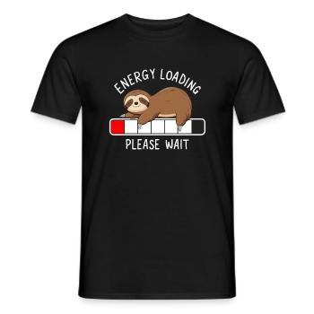 Sleeping Sloth Battery Charging Bar - Men's T-Shirt - black - Front - AI Model Male 178 light (178cm)