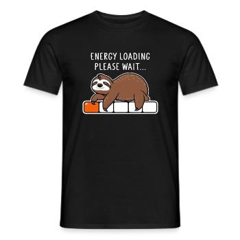 Sloth Energy Loading Please Wait - Men's T-Shirt - black - Front - AI Model Male 178 light (178cm)