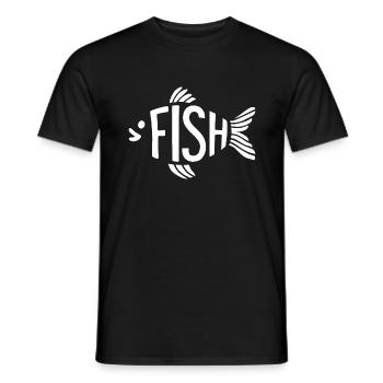 Os de poisson, squelette, pêche à chevrons - T-shirt homme - noir - Devant - AI Model Male 178 light (178cm)