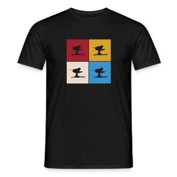 Skiers Ski Winter Winter Holiday Winter sports - Men's T-Shirt - black - Front - AI Model Male 178 light (178cm)