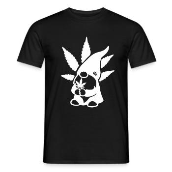 Süßer Hanf Gnom/Zwerg mit Cannabisblatt - Weedlove - Männer T-Shirt - Schwarz - Vorne - AI Model Male 178 light (178cm)