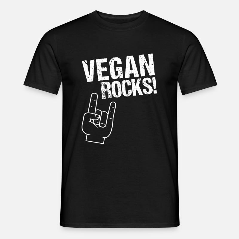 Vegan Rocks! Veganer oder Vegetarier Geschenk - Männer T-Shirt - Schwarz