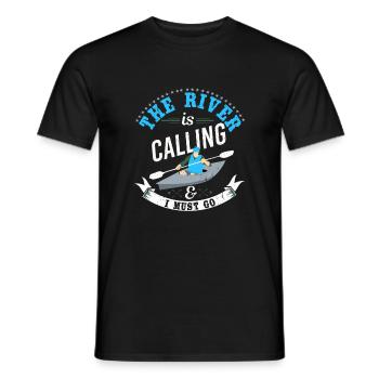 The River is calling and I must go-water sports - Männer T-Shirt - Schwarz - Vorne - AI Model Male 178 light (178cm)