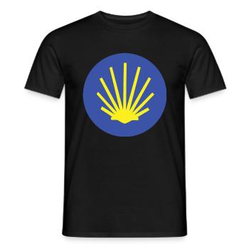 camino muschel, Jakobsweg wandern sprüche shirt - Männer T-Shirt - Schwarz - Vorne - AI Model Male 178 light (178cm)