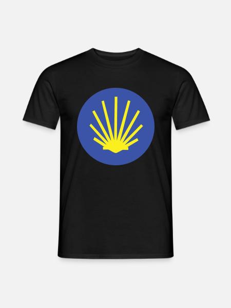 camino muschel, Jakobsweg wandern sprüche shirt - Männer T-Shirt - Schwarz