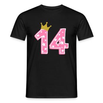 14 Krone 14. Geburtstag 14 Jahre - Männer T-Shirt - Schwarz - Vorne - AI Model Male 178 light (178cm)