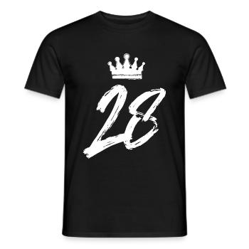28 Zahl Krone - Männer T-Shirt - Schwarz - Vorne - AI Model Male 178 light (178cm)