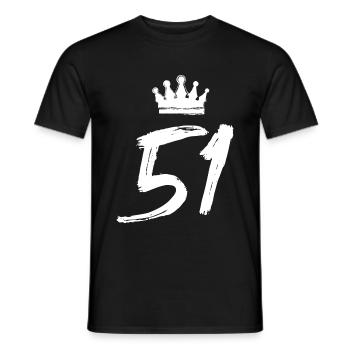 51 Zahl Krone - Männer T-Shirt - Schwarz - Vorne - AI Model Male 178 light (178cm)
