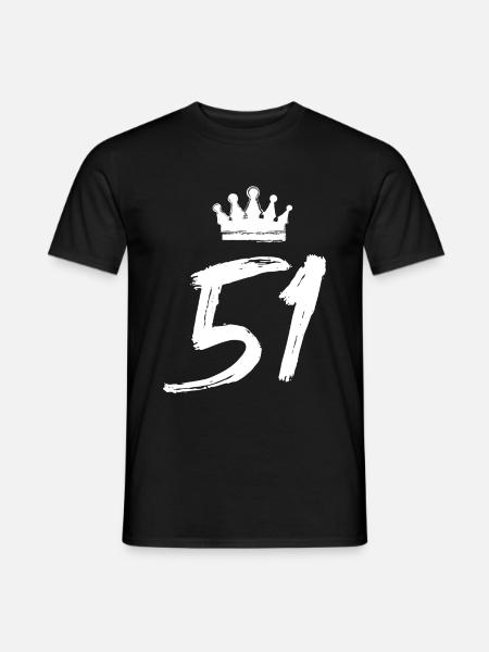 51 Zahl Krone - Männer T-Shirt - Schwarz