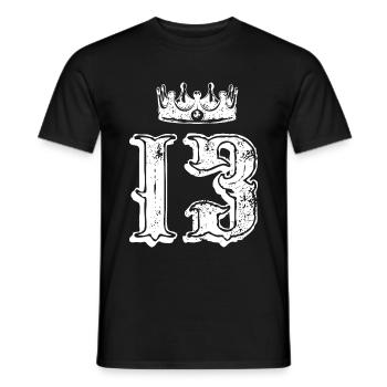 13 Couronne numérique - T-shirt homme - noir - Devant - AI Model Male 178 light (178cm)