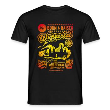 Born And Raised In Wuppertal - Männer T-Shirt - Schwarz - Vorne - AI Model Male 178 light (178cm)