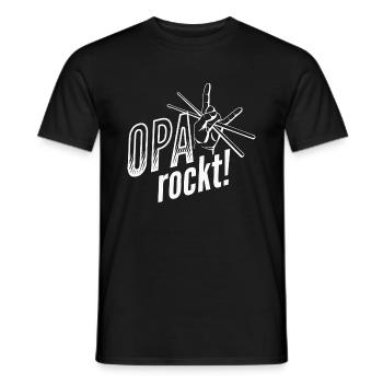 Opa Rockt Schlagzeug Rentner Schlagzeuger - Männer T-Shirt - Schwarz - Vorne - AI Model Male 178 light (178cm)