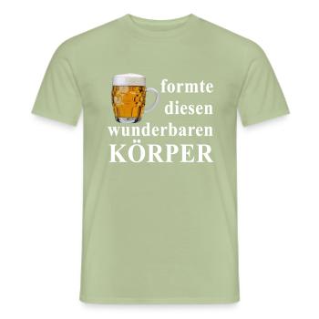 wunderbarer_koerper_weiss - Männer T-Shirt - Sage - Vorne - AI Model Male 178 light (178cm)