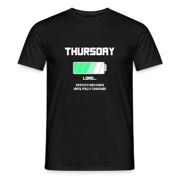 Funny Charging Battery Thursday Männer Frauen Kids - Männer T-Shirt - Schwarz - Vorne - AI Model Male 178 light (178cm)
