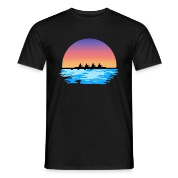 Aviron, équipe féminine d’aviron, eau et soleil - T-shirt homme - noir - Devant - AI Model Male 178 light (178cm)