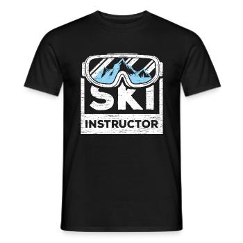 Ski instructor - Men's T-Shirt - black - Front - AI Model Male 178 light (178cm)